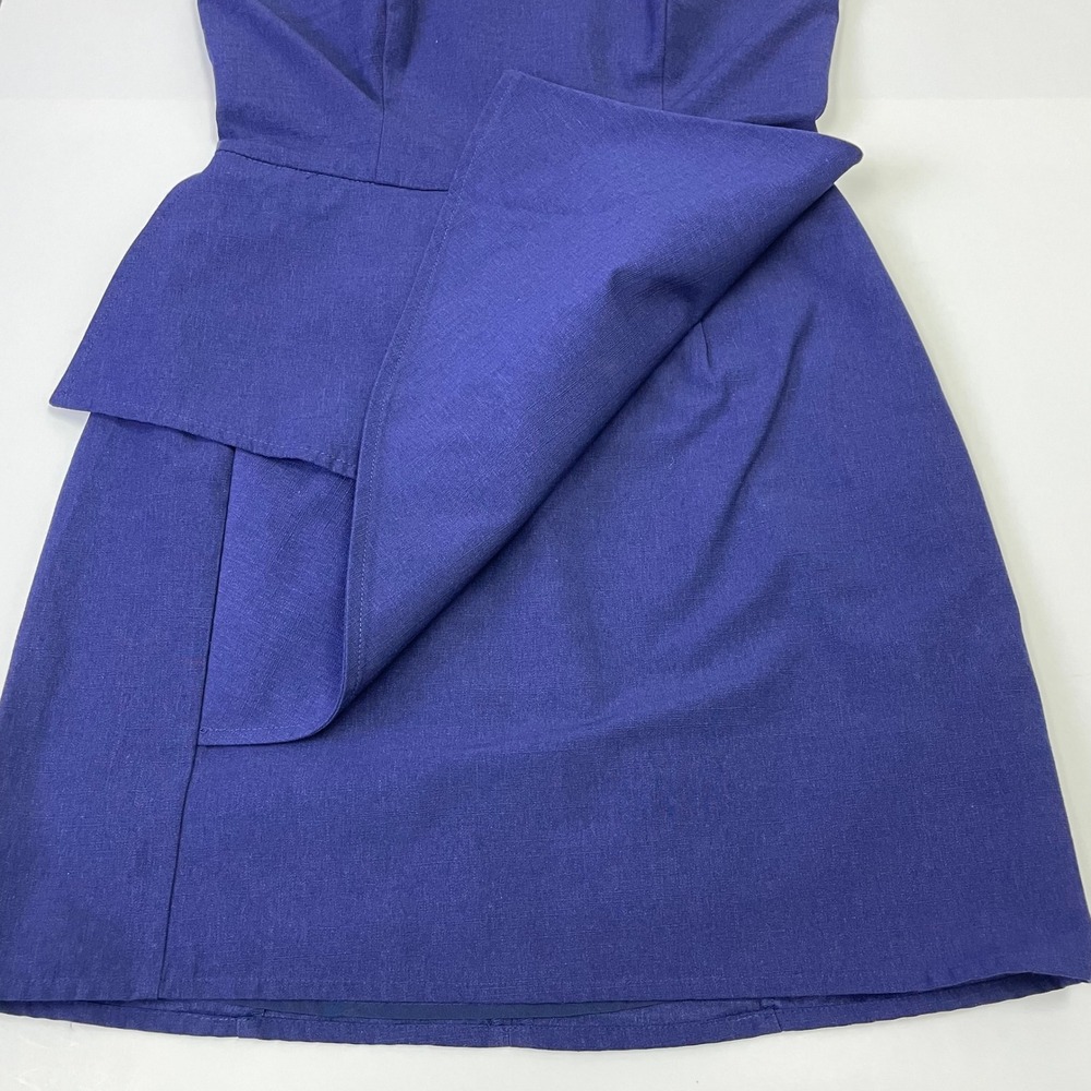 NWT Keepsake The Label Halter Navy Blue FitFlare Ruffle Mini Dress M Bridesmaid - Picture 7 of 16